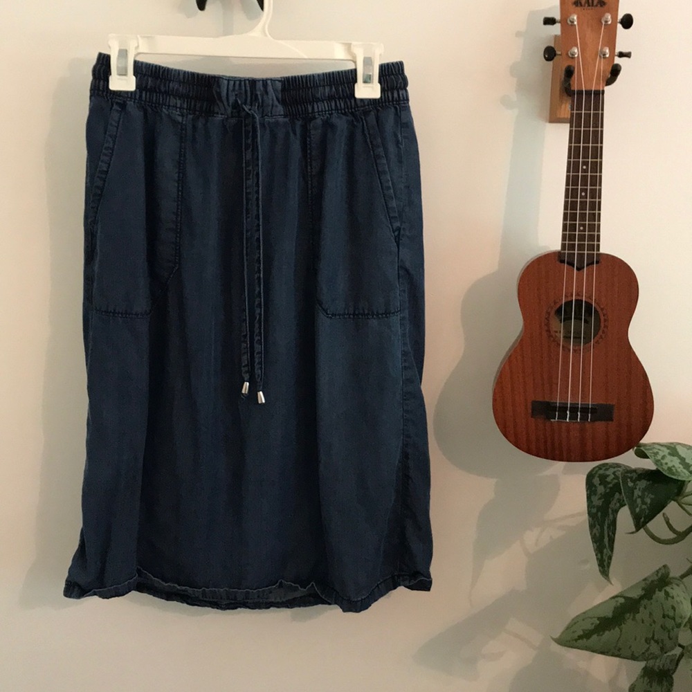 Chambray Midi Skirt